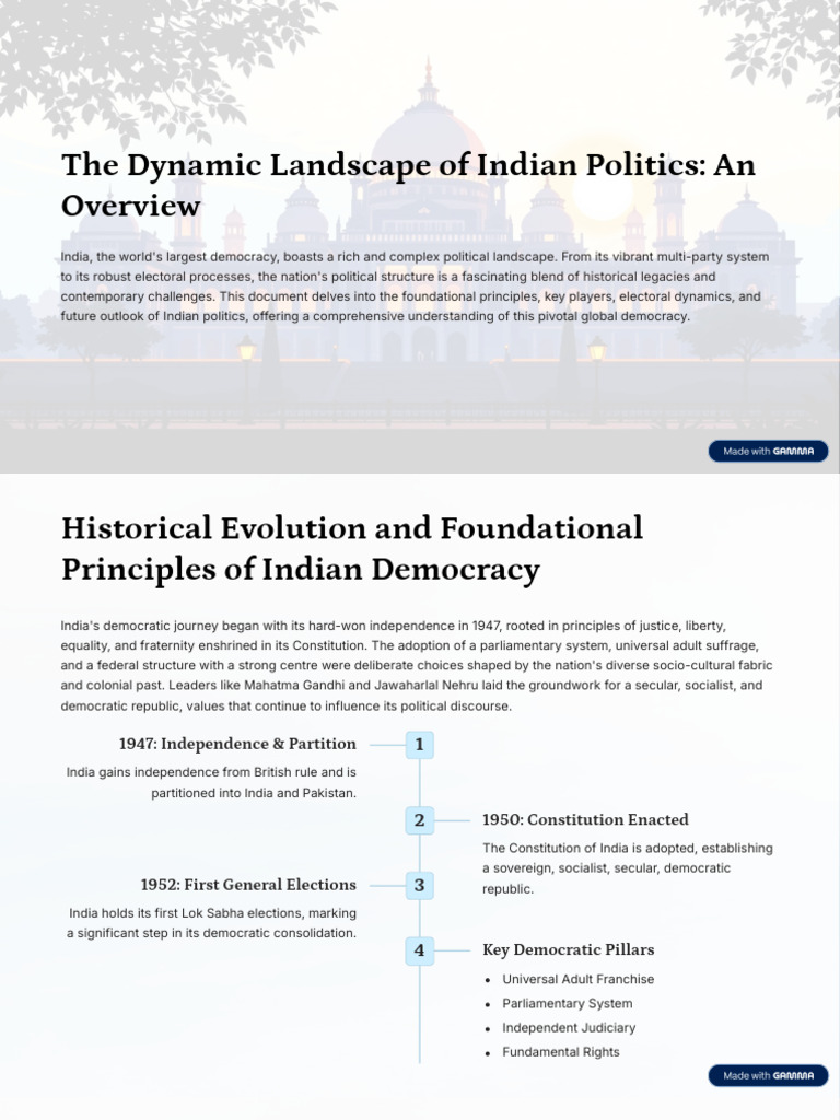 The Dynamic Landscape of Indian Politics An Overview | PDF | Politics ...