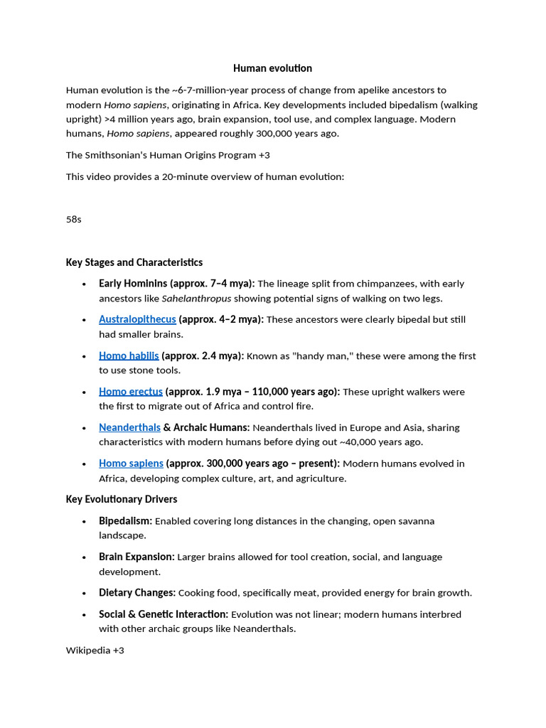 Human Evolution Is | PDF