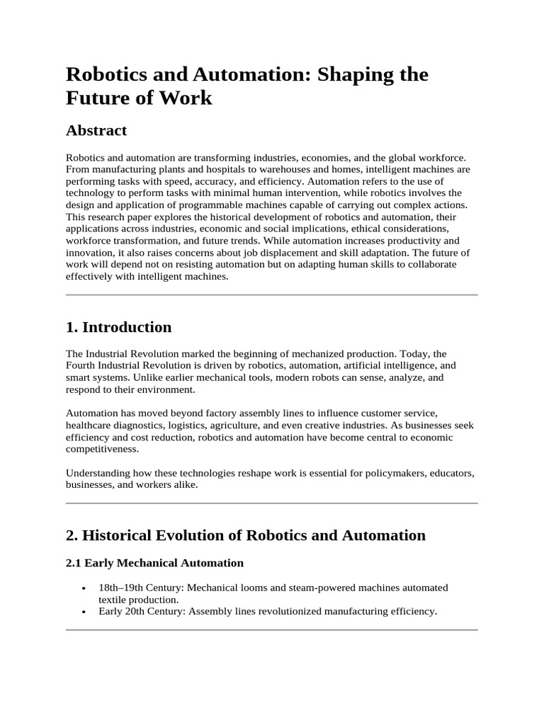 Robotics | PDF | Automation | Robot