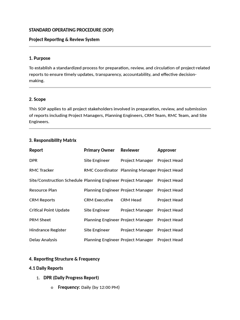 Planning SOP | PDF