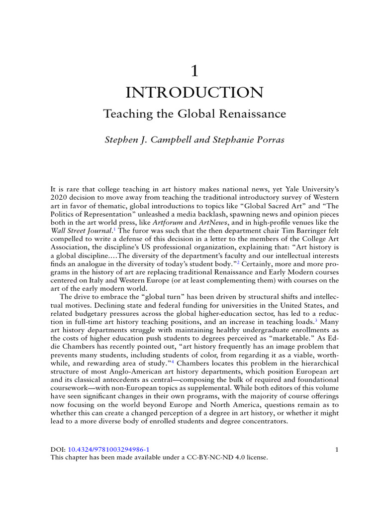 TTeaching The Global Renaissance | PDF | Renaissance | Art History