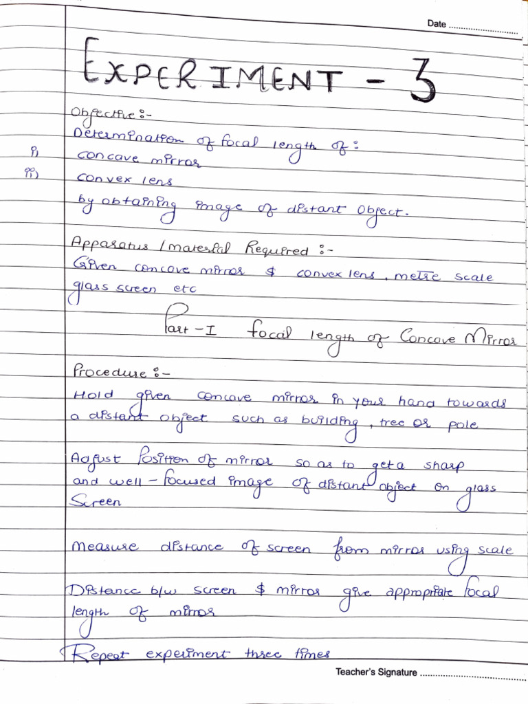 Science Practical 10th | PDF | Optics | Light
