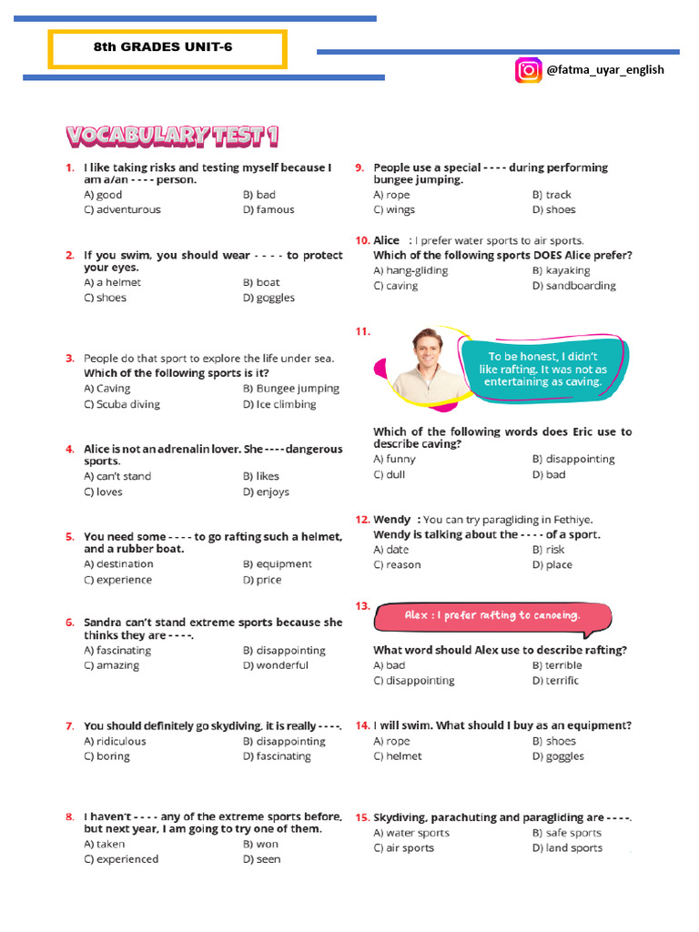 Unit-6 Expression and Word Test by Fatma Uyar | PDF