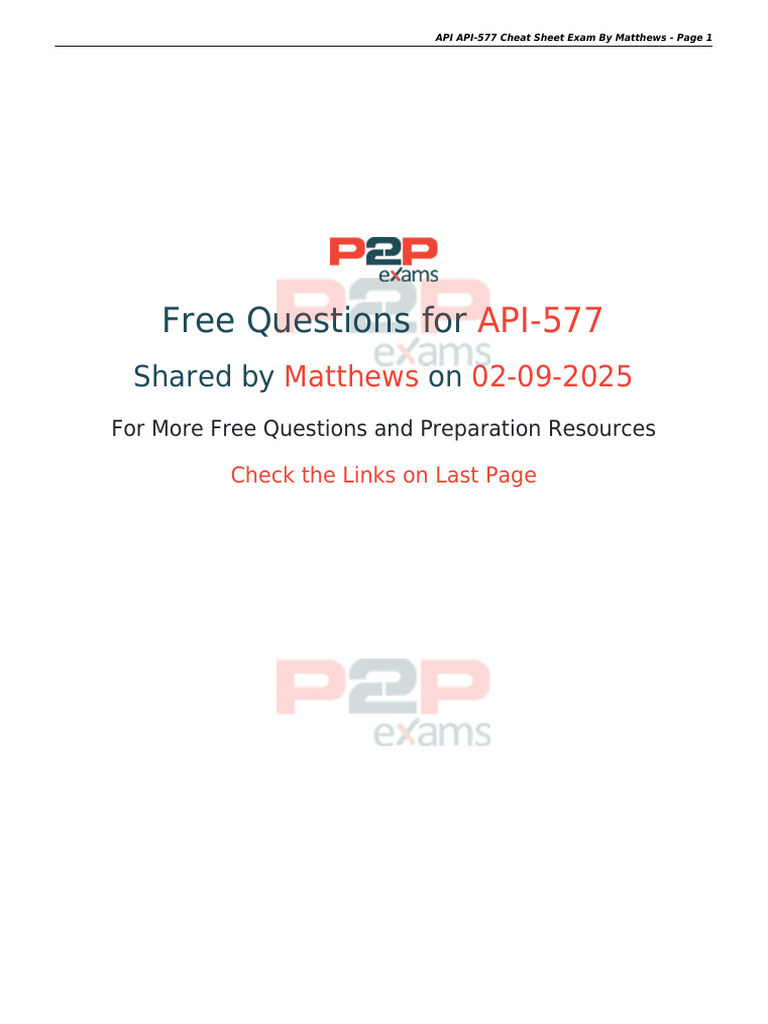 API API 577 Cheat Sheet Exam by Matthews | PDF | Welding | Construction