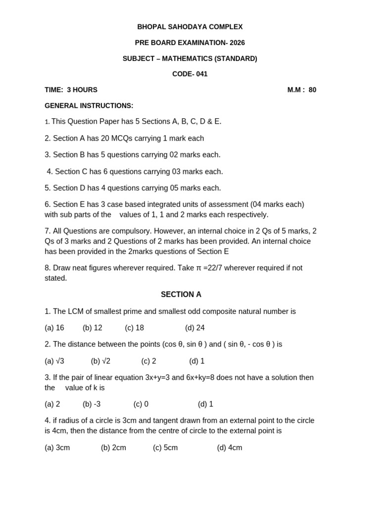 04 Maths (Standard) X | PDF | Circle | Mathematical Objects