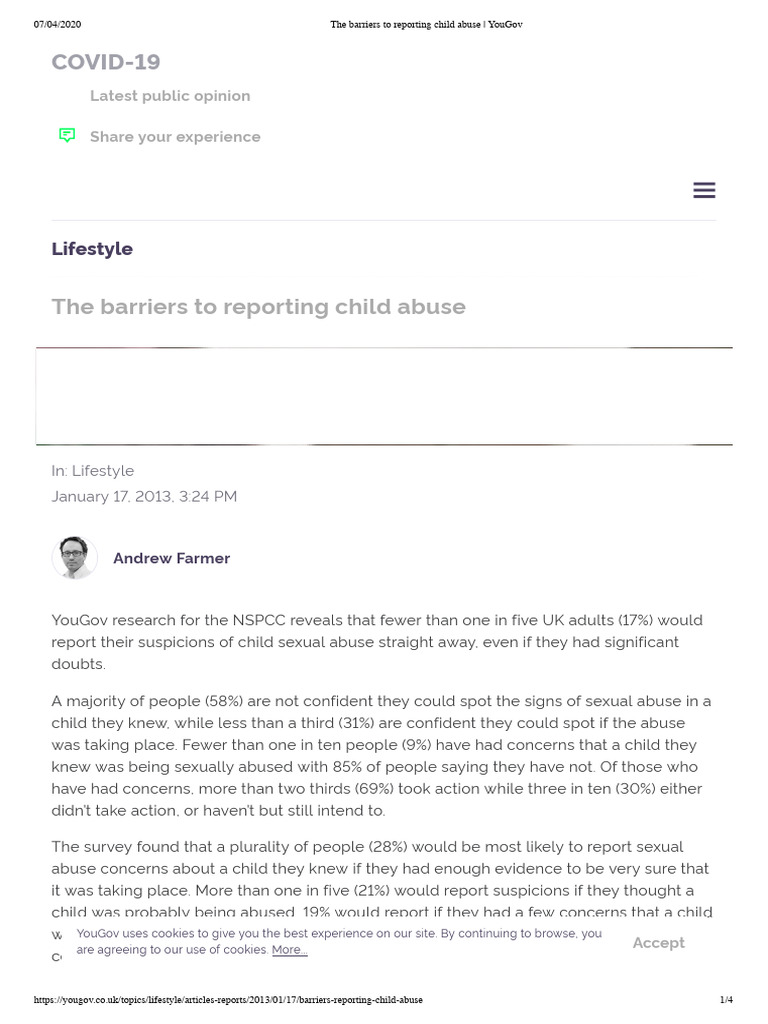 The Barriers To Reporting Child Abuse | PDF | Child Abuse