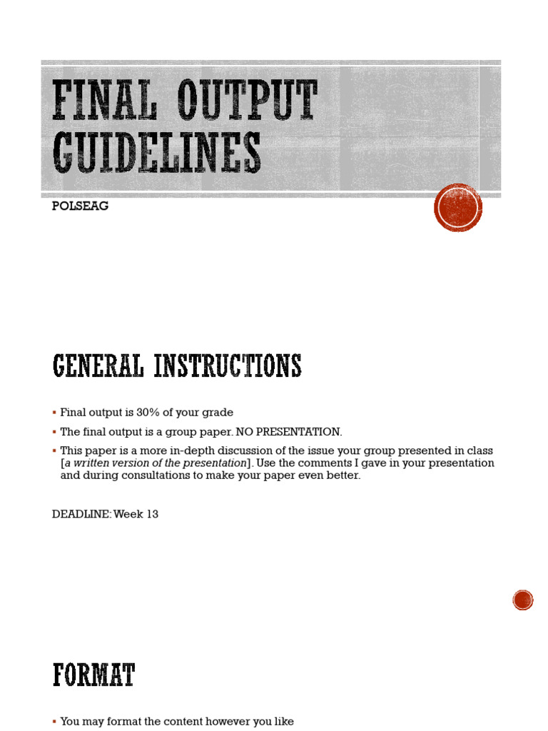 06 Final Output Guidelines | PDF