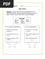 Download 3rd Grade  Eight Planets Worksheet by Totally3rdGrade SN10042308 doc pdf