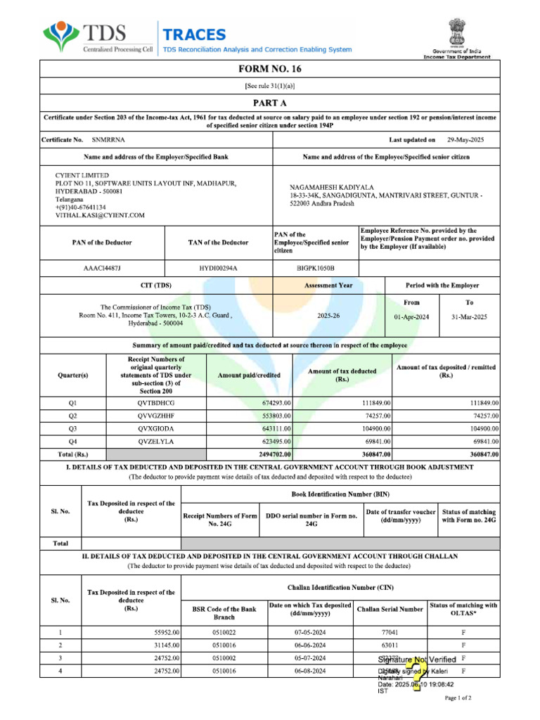 Form16 25 | PDF