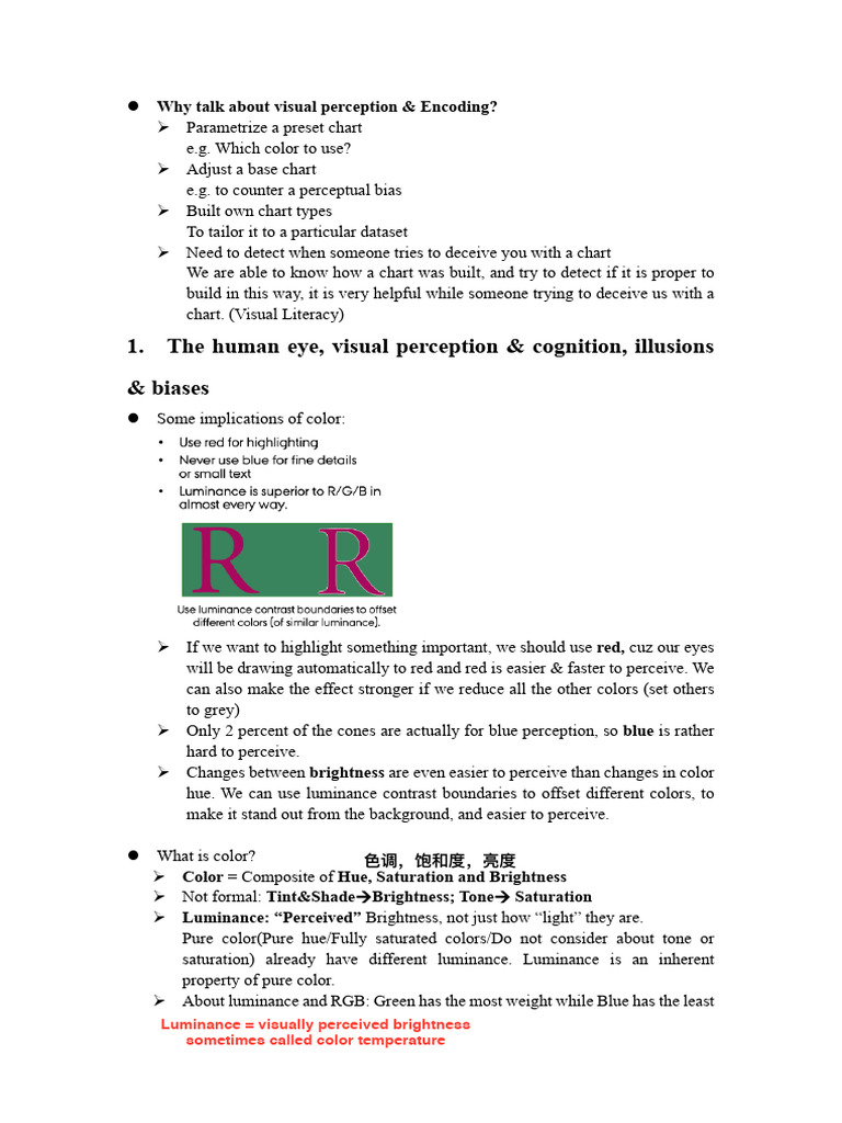 3 Visual Encoding&PerceptionBiases | PDF | Color | Vision