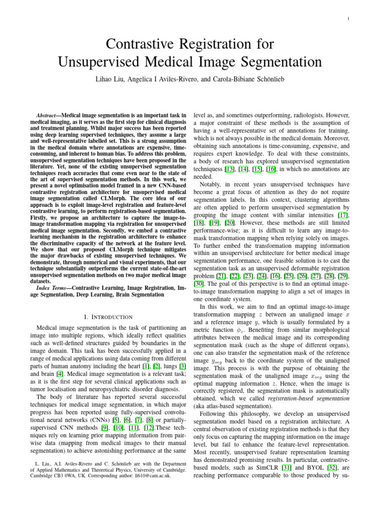 Contrastive Reg For Unsup Med Img Seg | PDF | Image Segmentation ...
