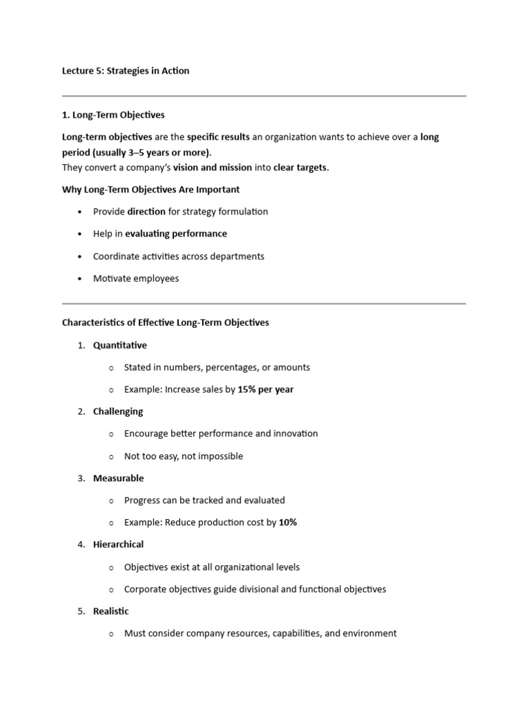 Strategic Management Notes | PDF | Strategic Management | Swot Analysis