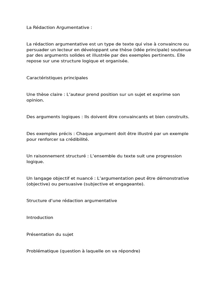 La Rédaction Argumentative | PDF | Argumentation | Pédagogie