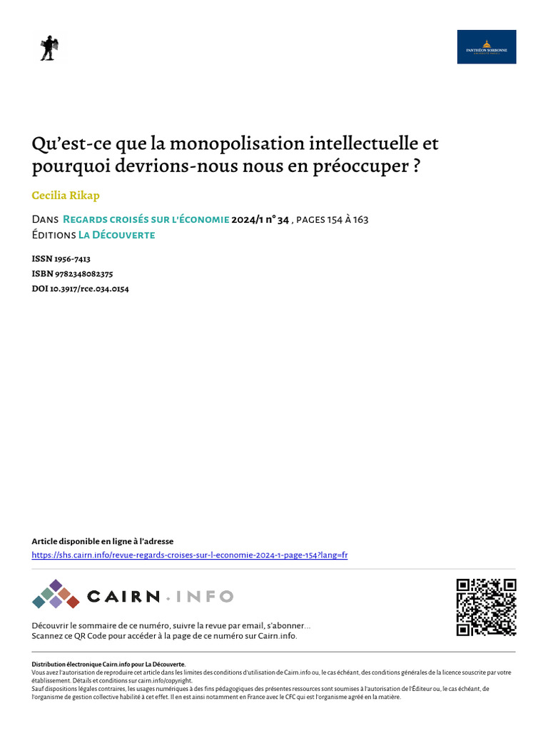 Rikap 2024 Quest Ce Que La Monopolisation Intellectuelle Et Pourquoi ...