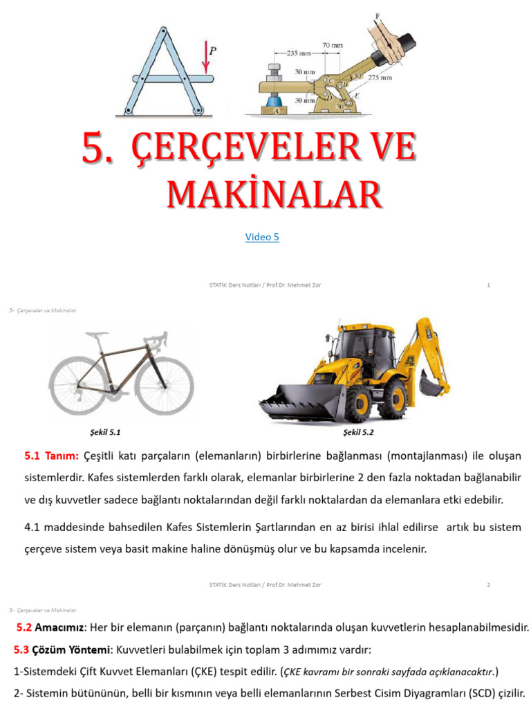 5-Çerceveler Ve Basit Makinalar | PDF