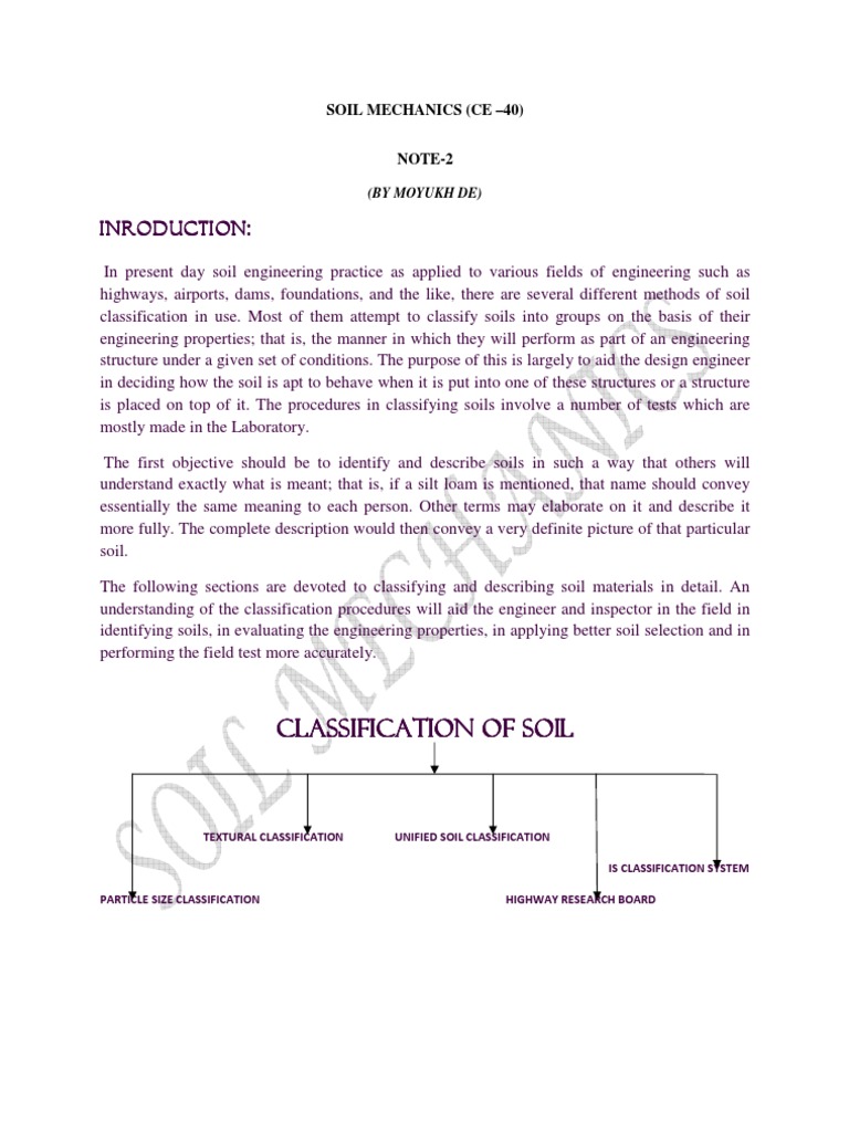 Classification of Soil I | PDF | Soil Mechanics | Silt