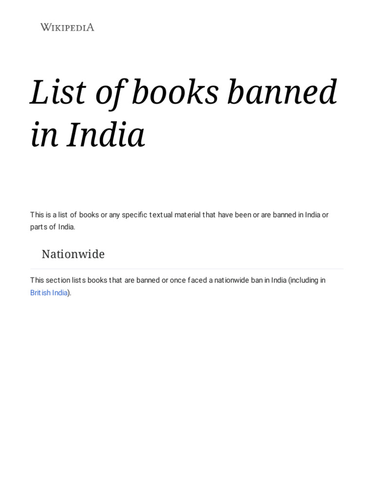 Books Banned in India | PDF