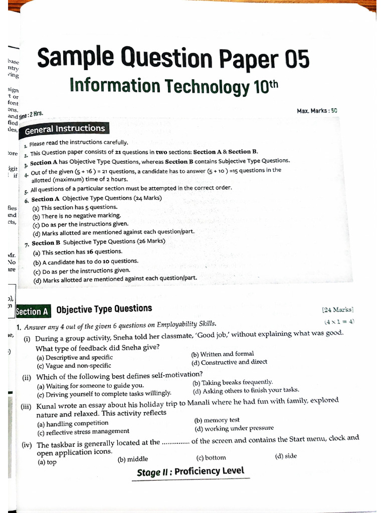 Sample Paper 5 | PDF