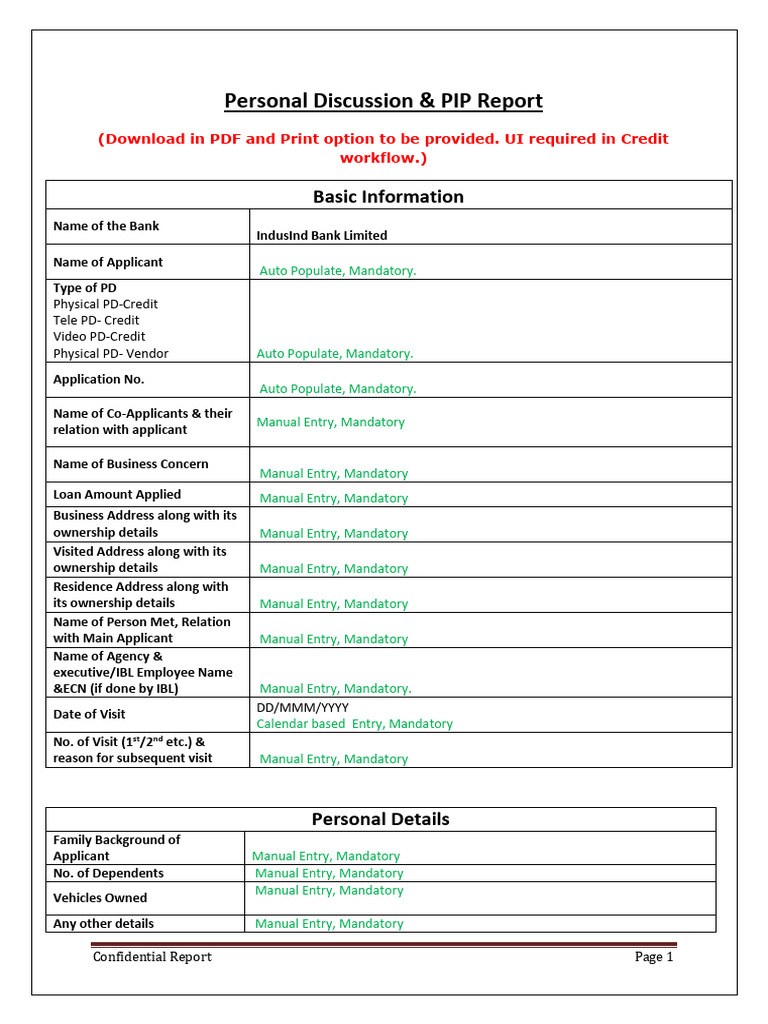 PD & PIP Report Format | PDF | Business | Economies