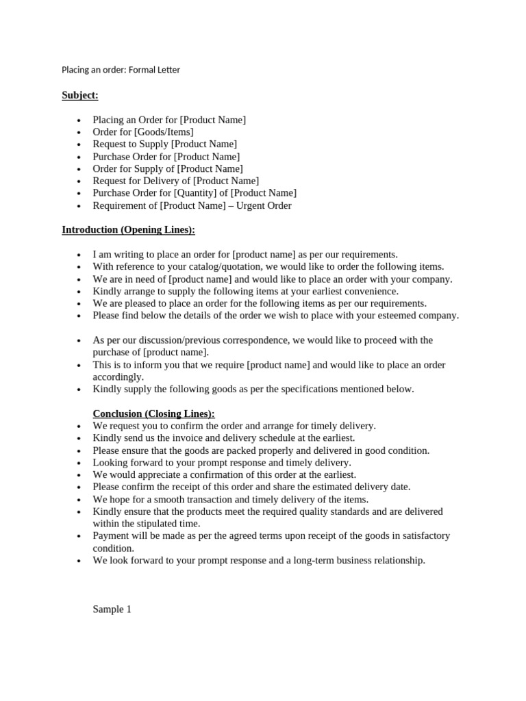 Placing An Order - Phrases | PDF | Receipt | Business
