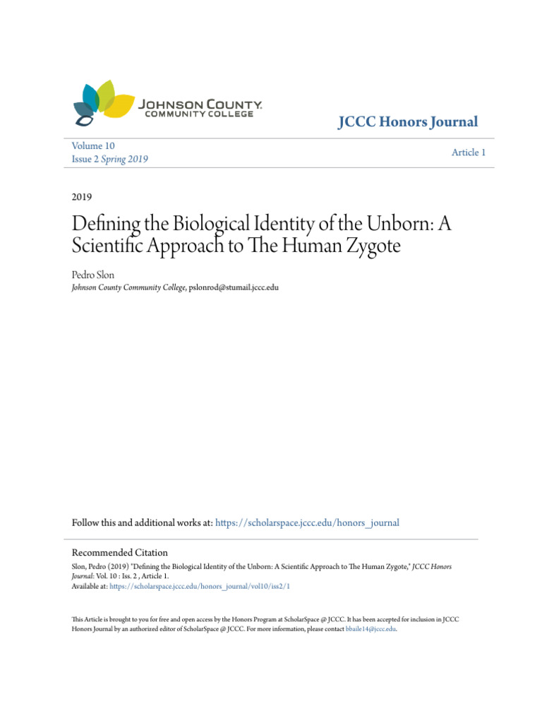Defining The Biological Identity of The Unborn - A Scientific Appr ...