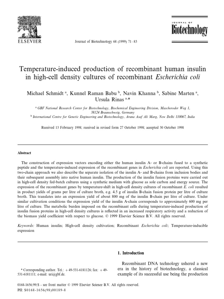 Temperature Induced Production of Recomb | PDF | Proteolysis | Proteins