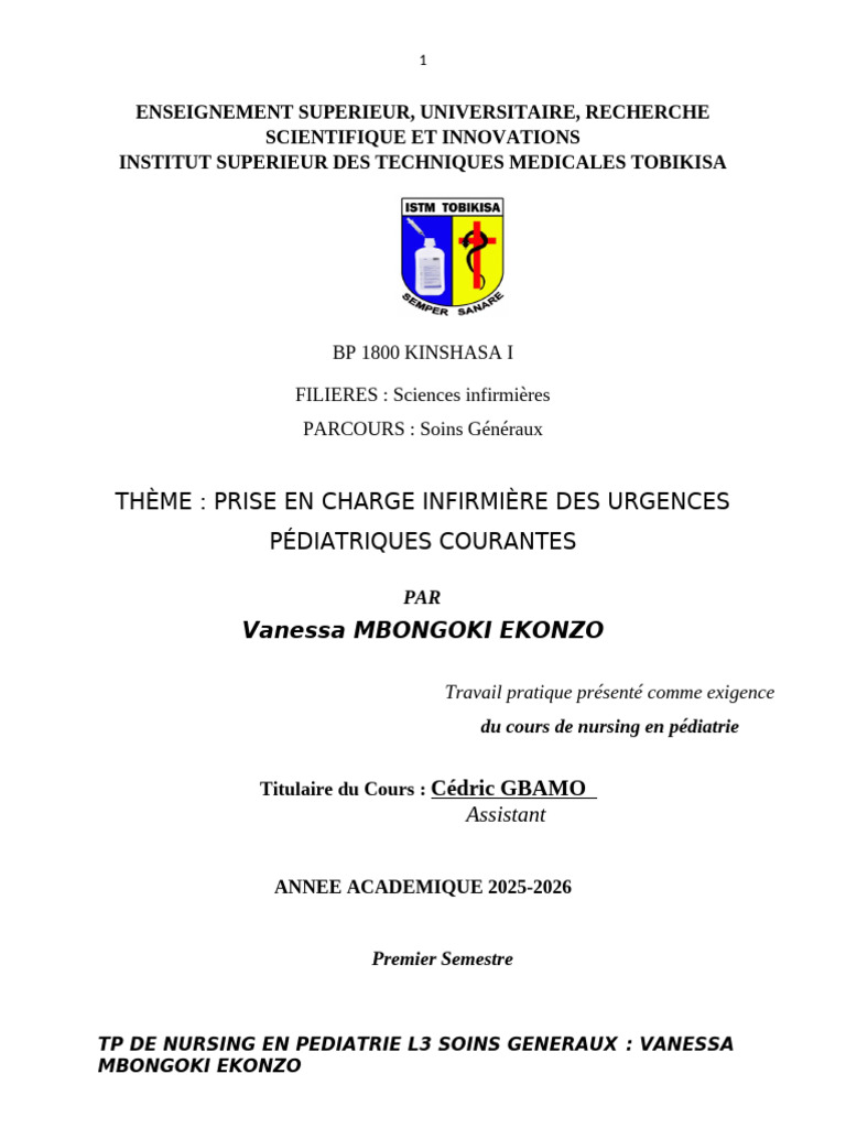 Vanessa TP 01 | PDF | Allaitement | Pédiatrie