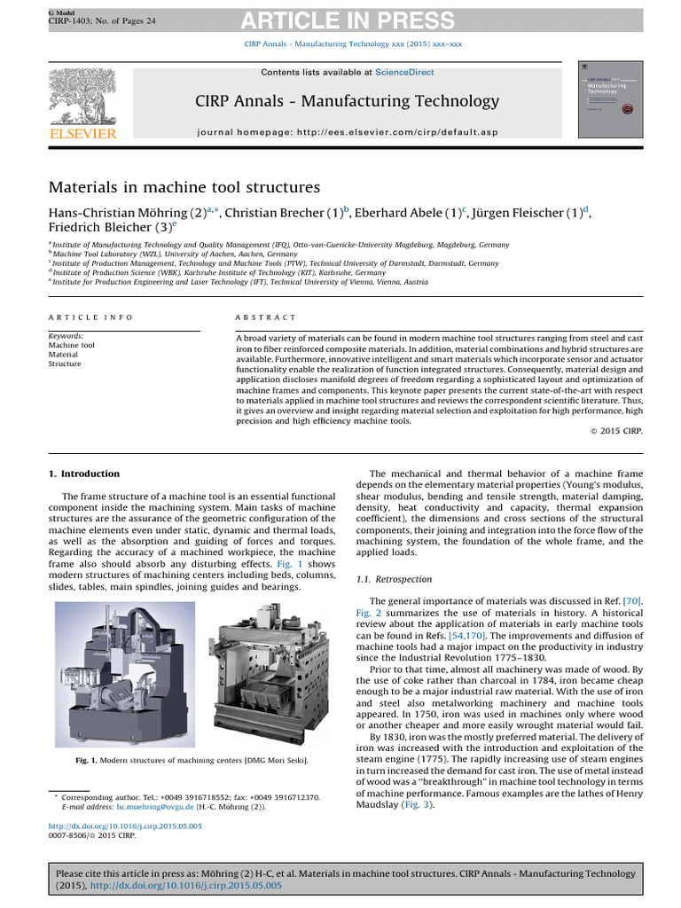 Materials in Machine Tool Structuresxxx | PDF | Strength Of Materials ...