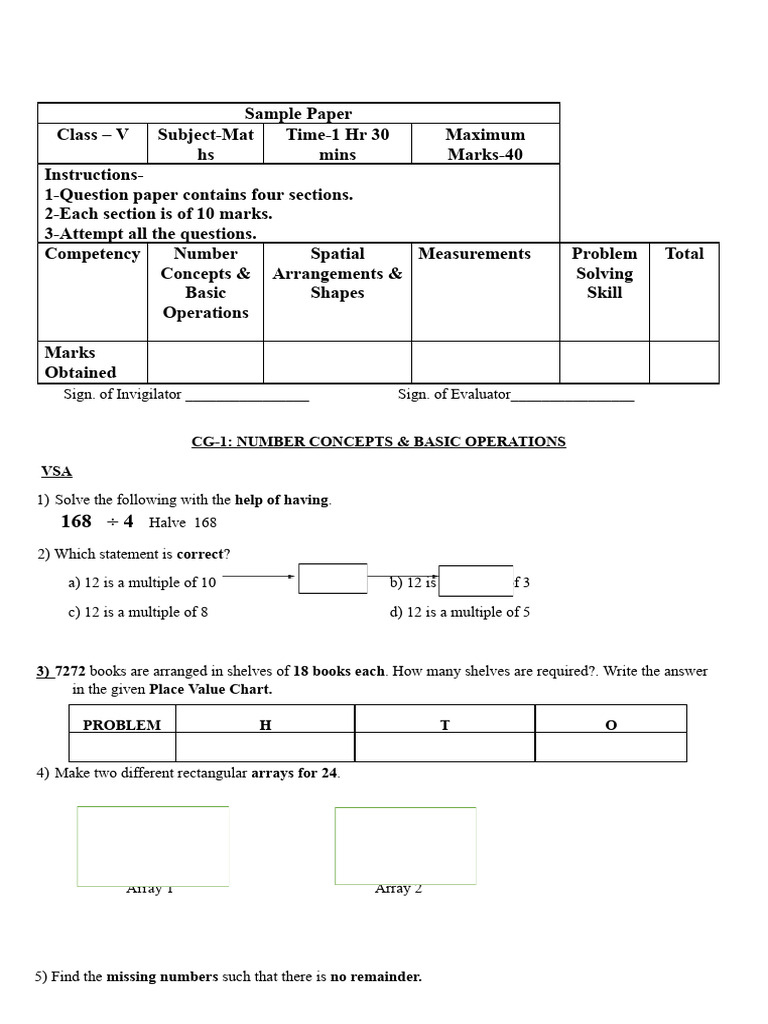Class 5 Maths See (2025-26) Set 1 | PDF | Angle