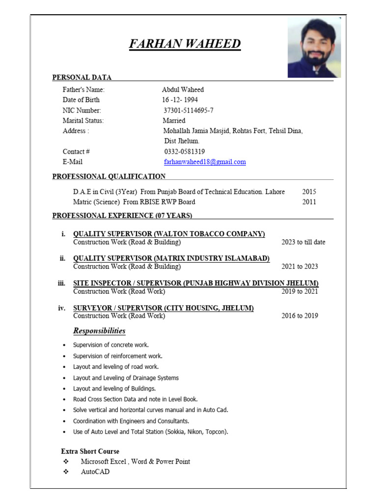 CV of Farhan Waheed | PDF