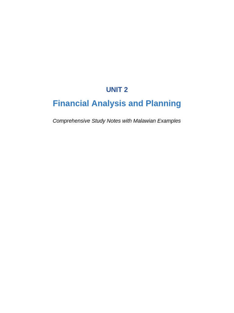 Unit2 Financial Analysis Planning Notes | PDF | Financial Risk ...