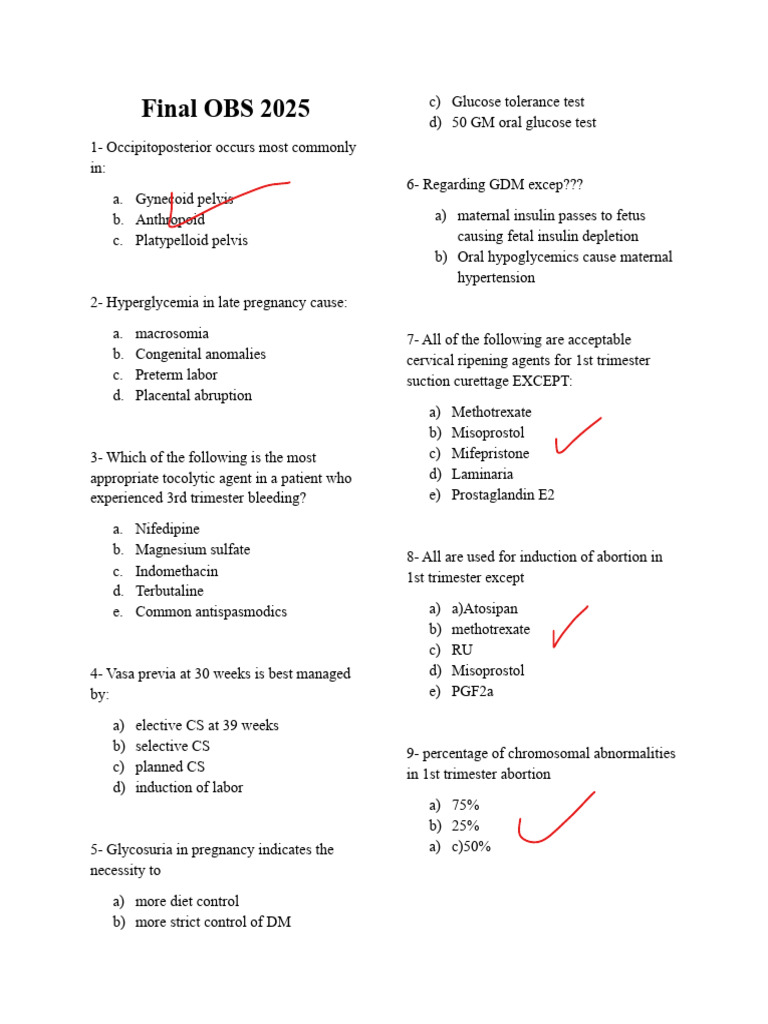 Final Obs 2025 | PDF | Childbirth | Pregnancy
