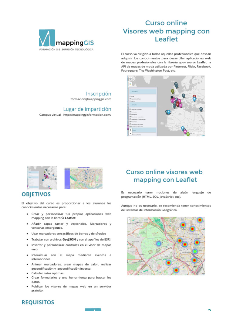 MappingGIS Programa Curso Visores Web Mapping Con Leaflet | PDF | Red ...