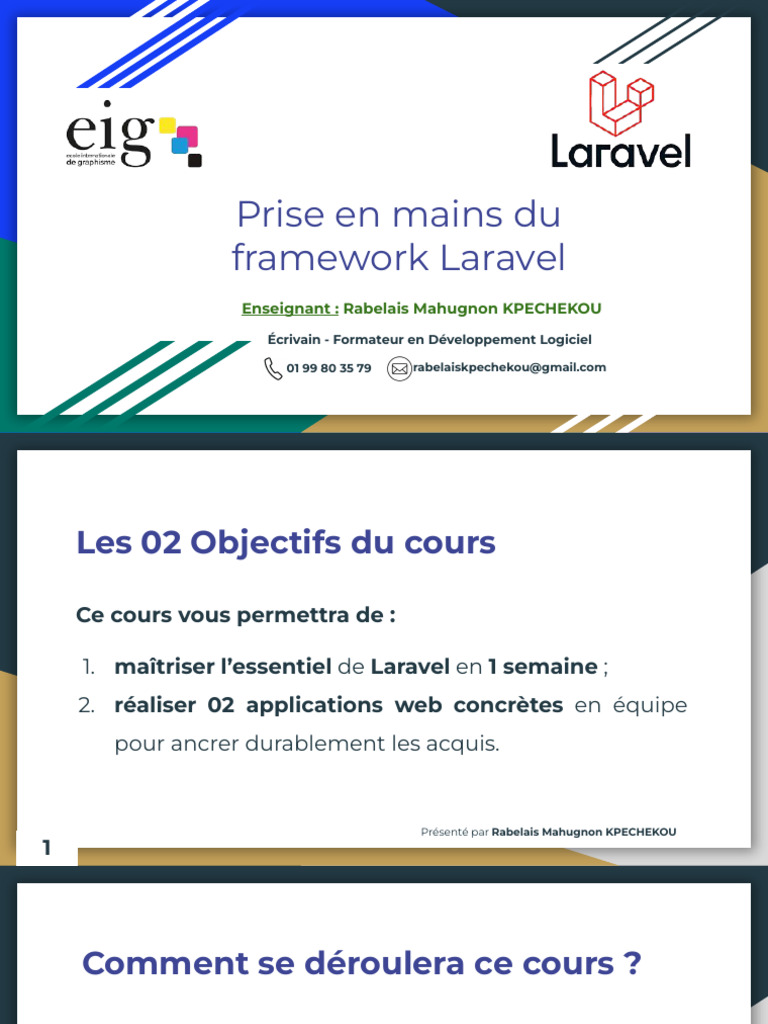 Présentation Cours PHP Laravel | PDF | Ingénierie informatique ...