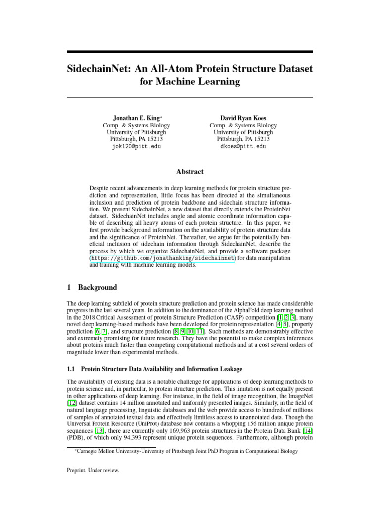 SidechainNet An All-Atom Protein Structure Dataset | PDF | Proteins ...