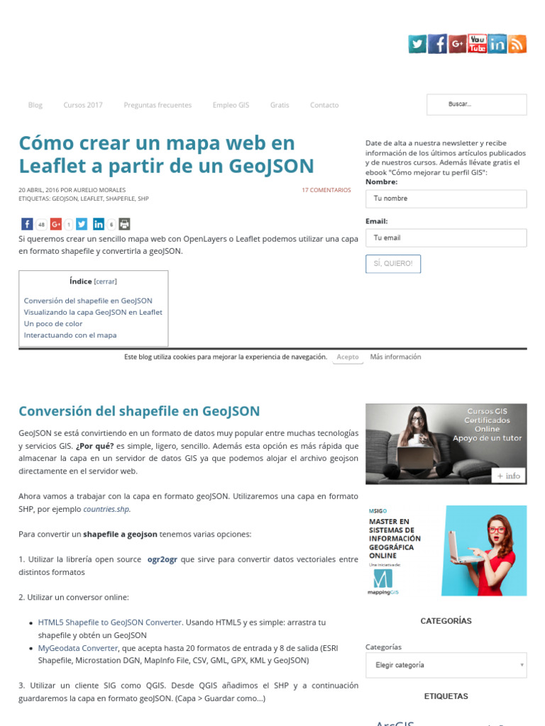 Cómo Crear Un Mapa Web en Leaflet A Partir de Un GeoJSON - MappingGIS ...