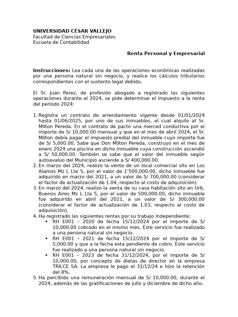 PRáctica_Renta Personal | PDF | Business | Economias