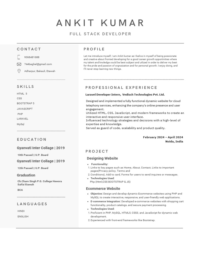 Ankit Kumar | PDF | Java Script | Bootstrap (Front End Framework)