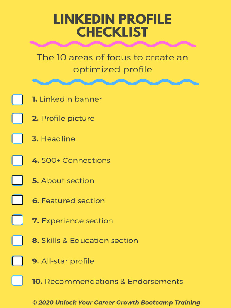 Unlock Your Career Growth Bootcamp - Fillable LinkedIn Profile ...