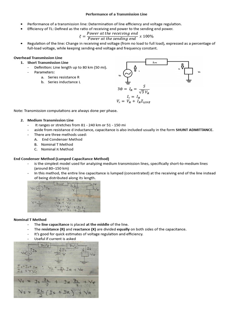 Performance of A Transmission Line Complete | PDF | Transmission Line ...