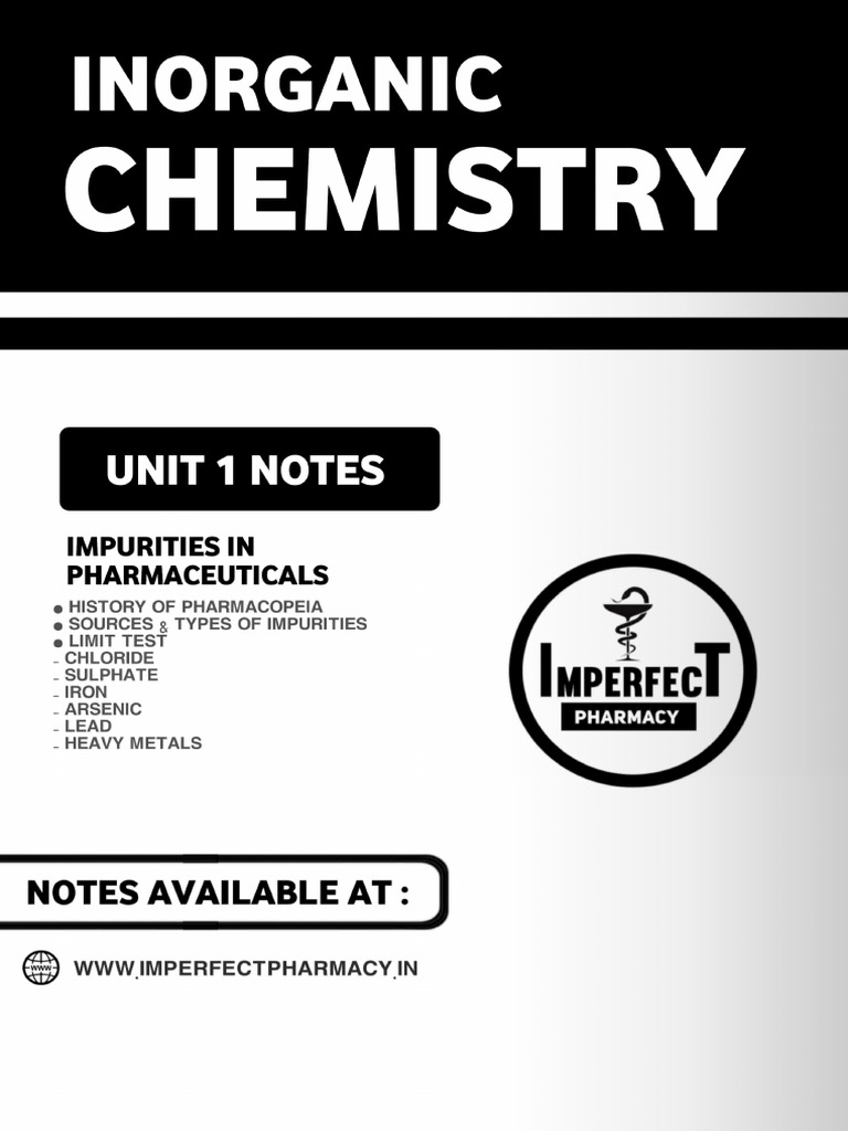 UNIT 1 Inorganic Chemistry I Imperfect Pharmacy | PDF