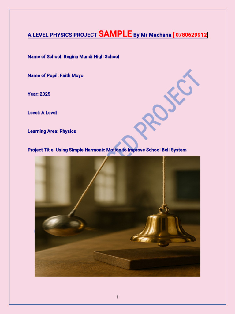 Physics Sample Project A Level-1 | PDF | Pendulum | Clock