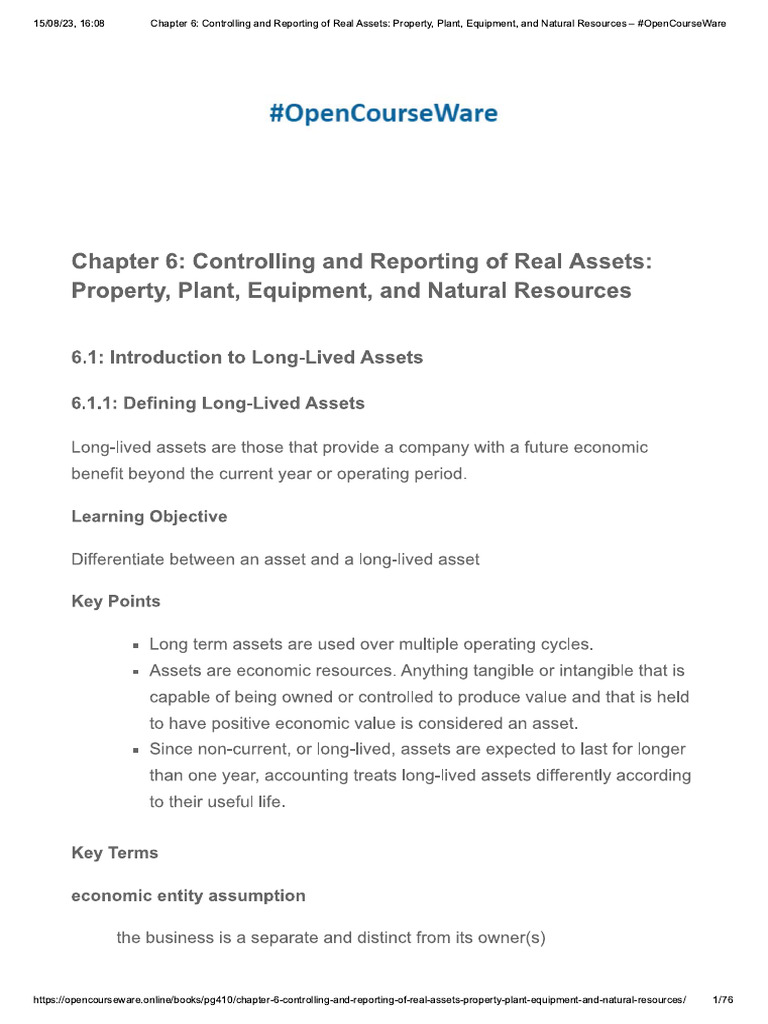 Chapter 6 - Controlling and Reporting Of.. | PDF