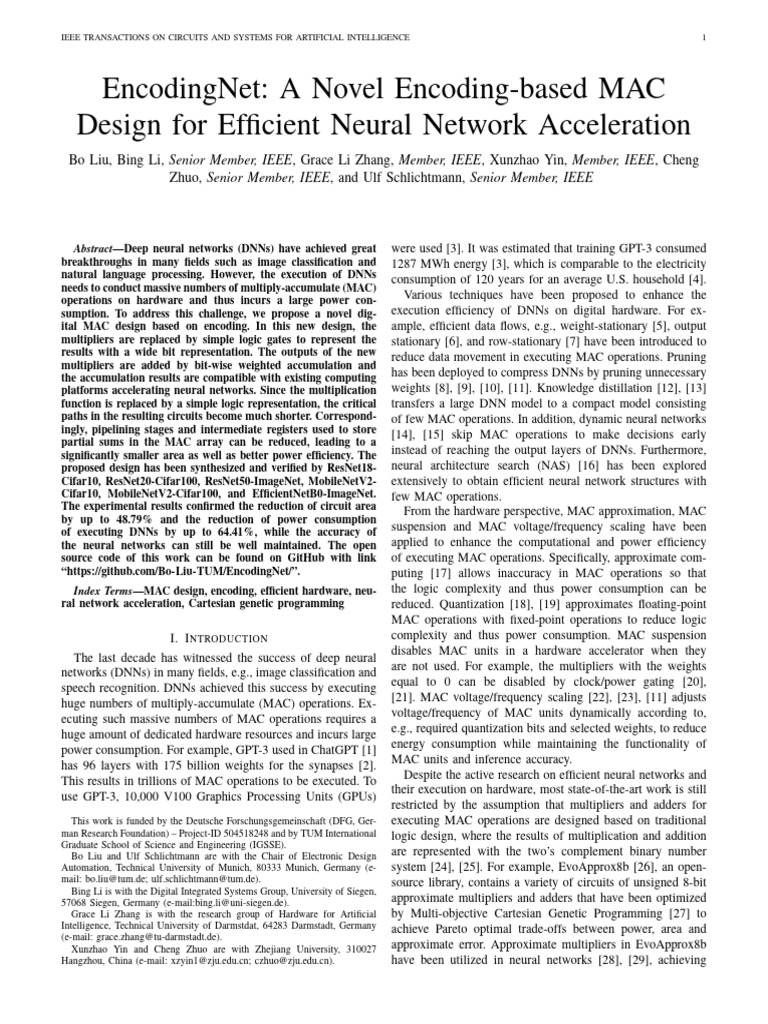 Encodingnet: A Novel Encoding-Based Mac Design For Efficient Neural ...