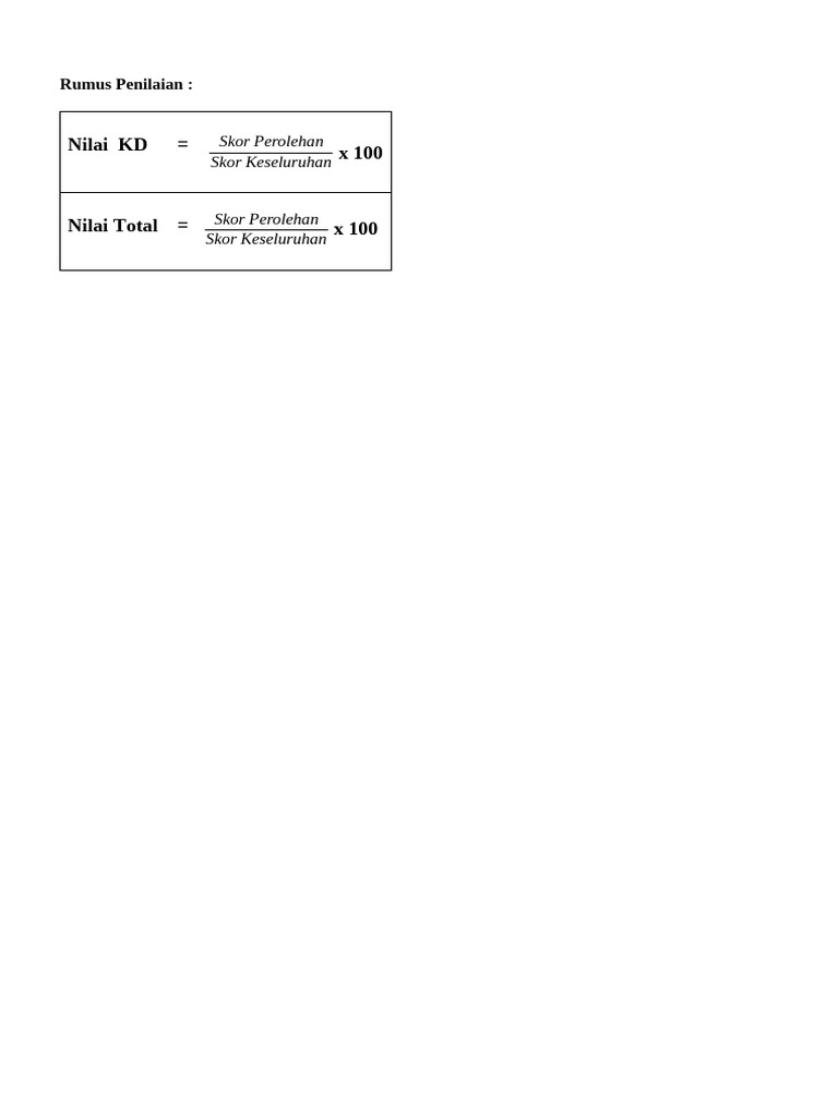 Rumus Skor | PDF
