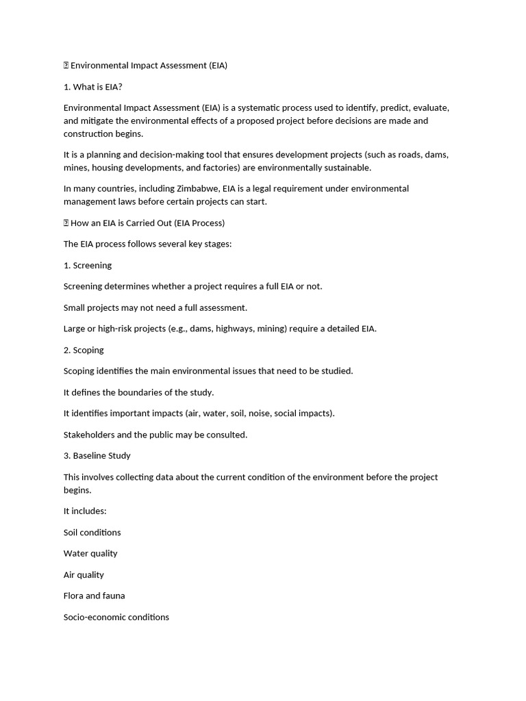 ? Environmental Impact Assessment | PDF | Environmental Impact ...