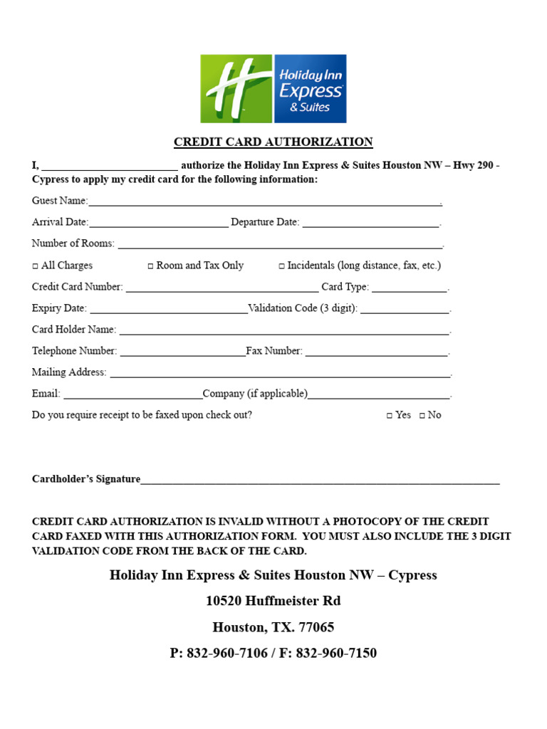 Copy of CC Authorization Form Original | PDF