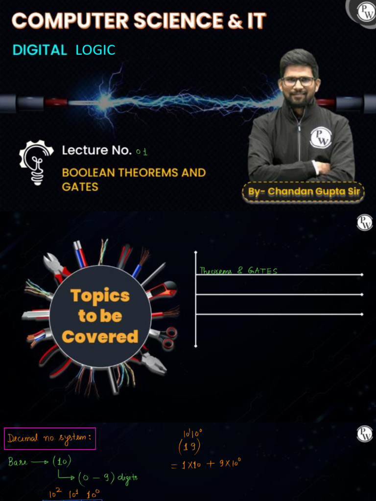 Boolean Theorems and Gates 01 Class Notes | PDF