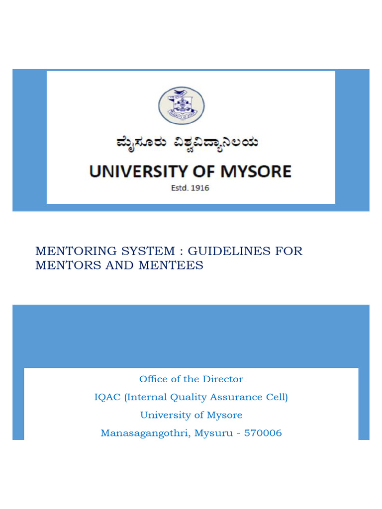 Mentoring System Guidelines | PDF | Mentorship | Motivation
