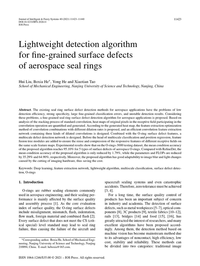 Surface Defects of Aerospace Seals | PDF | Machine Learning ...